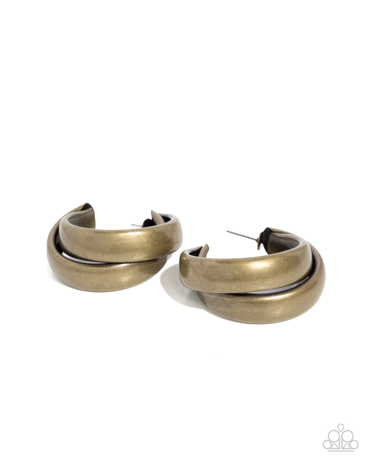 Restless Radiance - Brass Hoop Earrings - Paparazzi Accessories