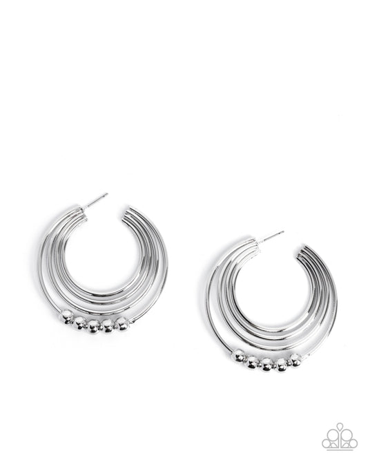 Layered Longevity - Silver Hoop Earrings - Paparazzi Accessories