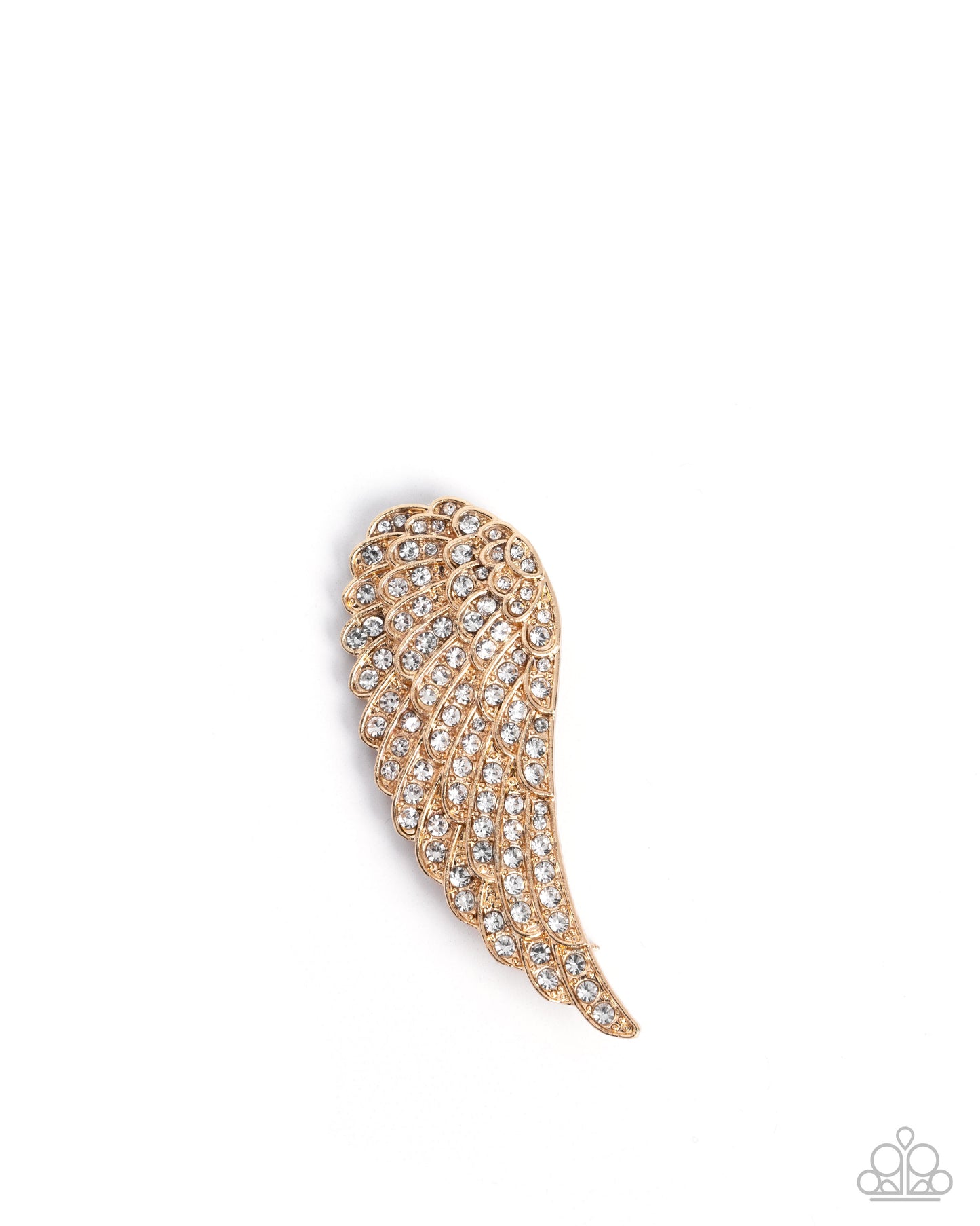 Angelic Affection - Gold Angel Wing Brooch - Paparazzi Accessories