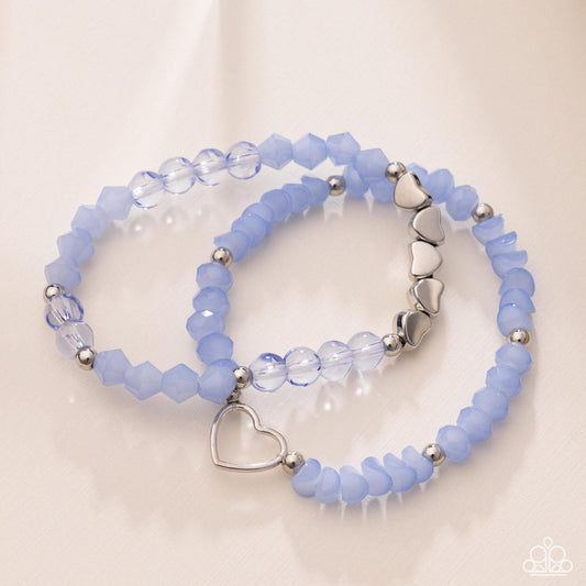 Profound Pop of Color - Blue Stretchy Bracelet - Paparazzi Accessories