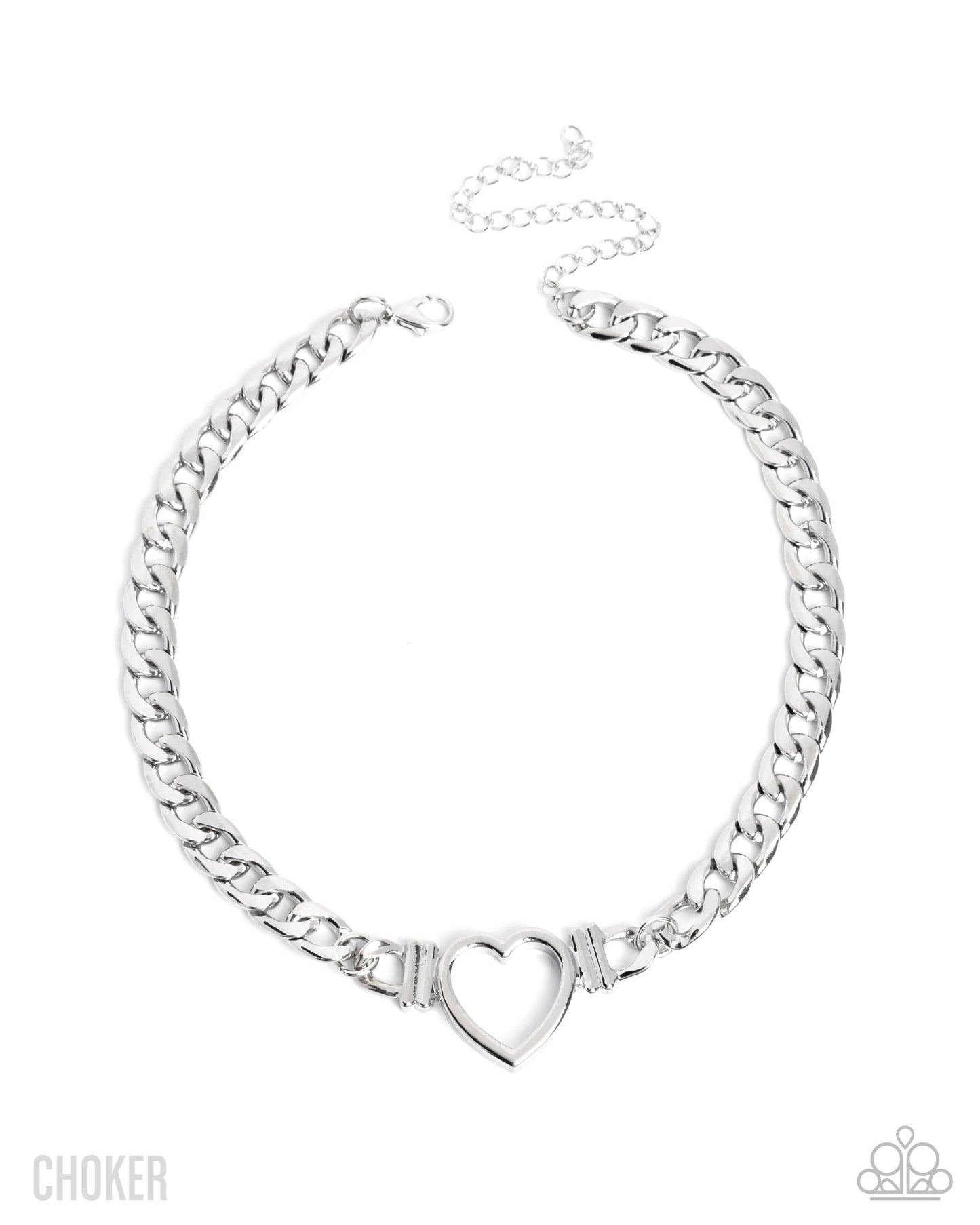 Heartfelt Hunch - Silver Heart Chain Necklace - Paparazzi Accessories
