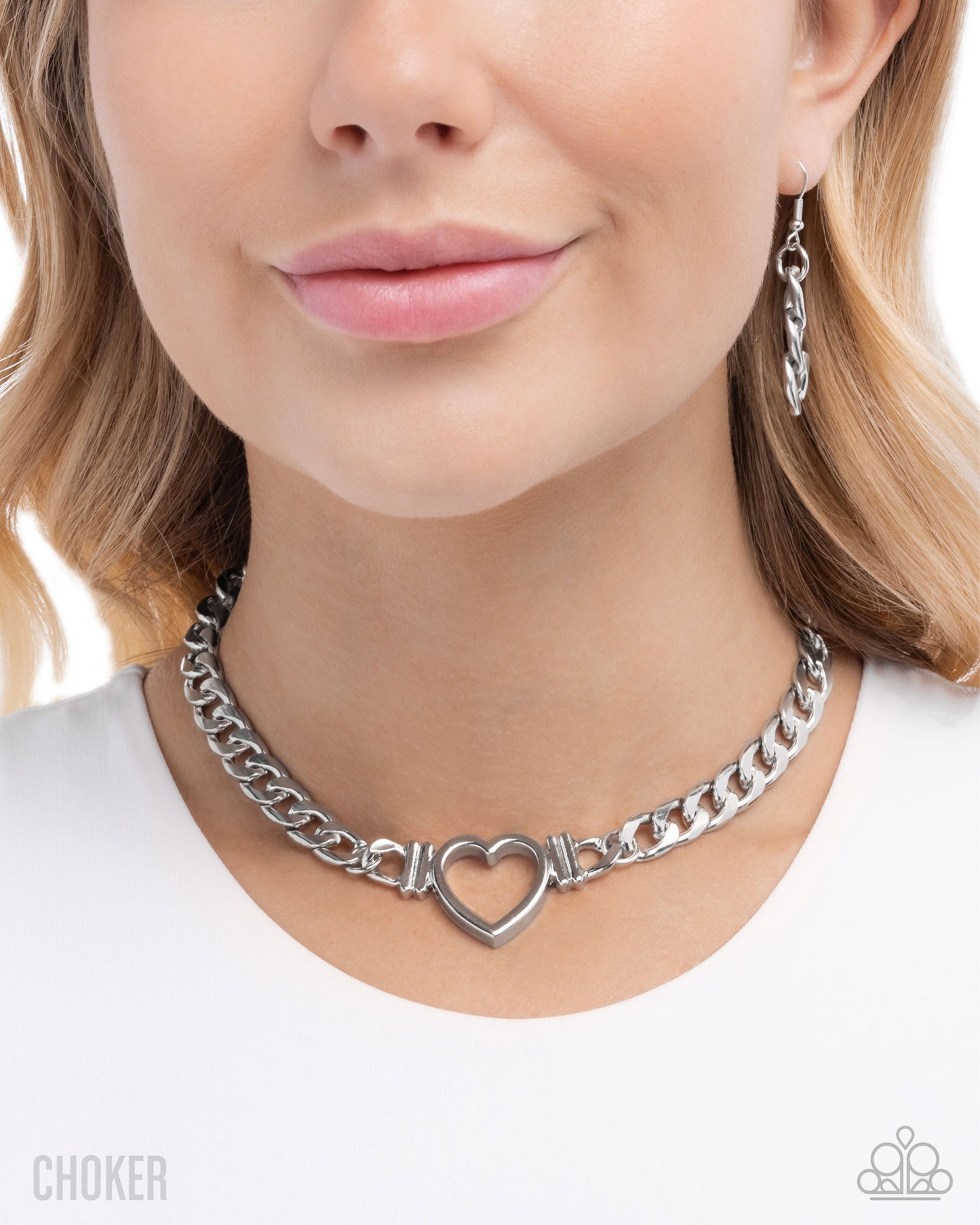 Heartfelt Hunch - Silver Heart Chain Necklace - Paparazzi Accessories