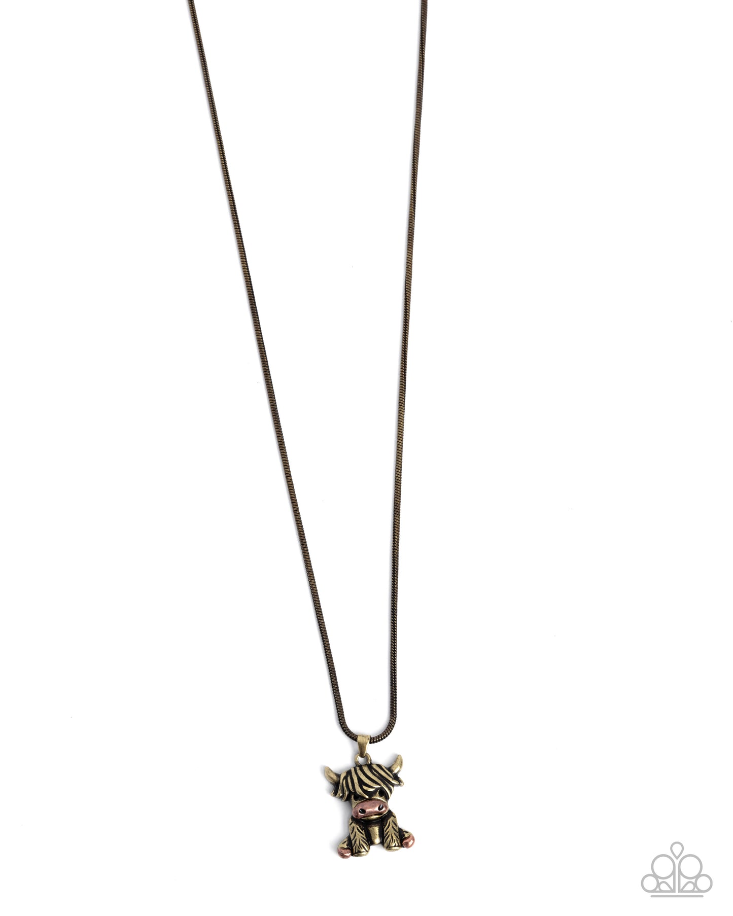 Highland Hero - Brass Baby Cow Pendant Necklace - Paparazzi Accessories