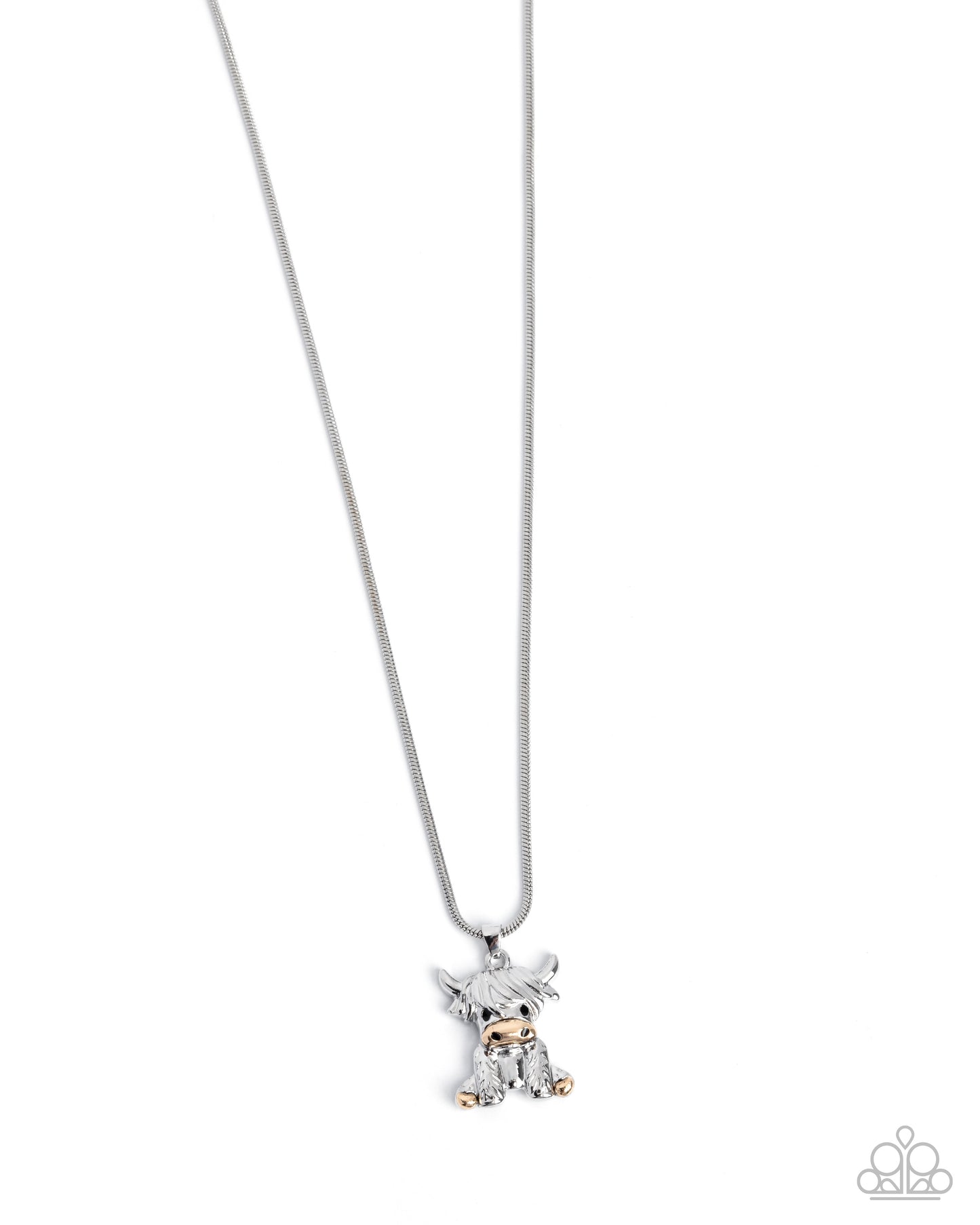Highland Hero - Silver and Gold Highland Cow Charm Necklace - Paparazzi Accessories
