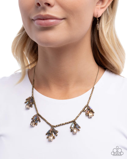 Clustered Campaign - Brass Necklace - Paparazzi Accessories