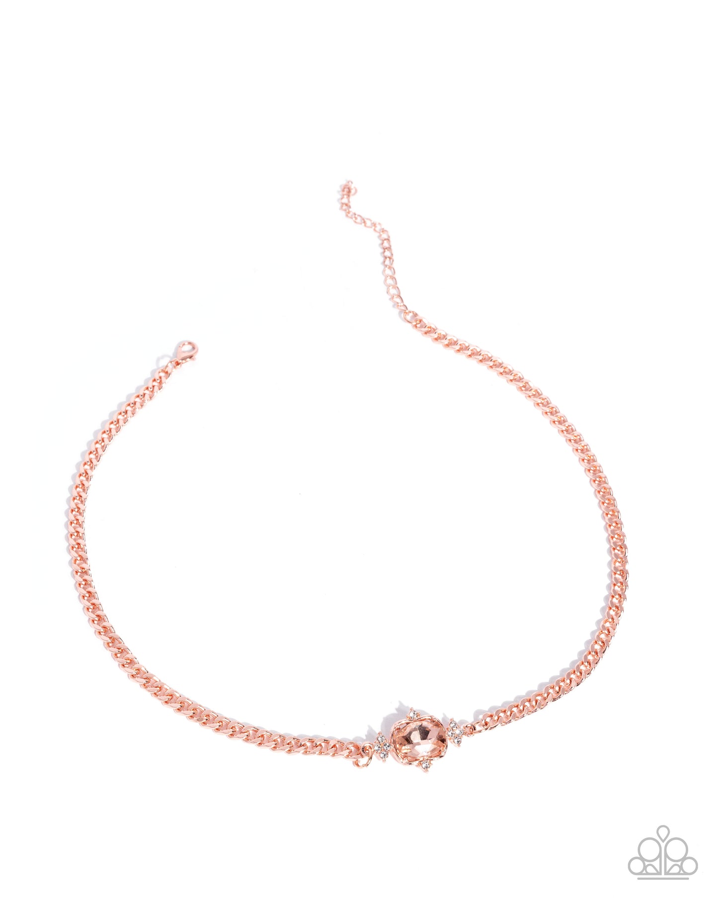 Majestic Memory - Copper & Peach Oval Gem Necklace - Paparazzi Accessories