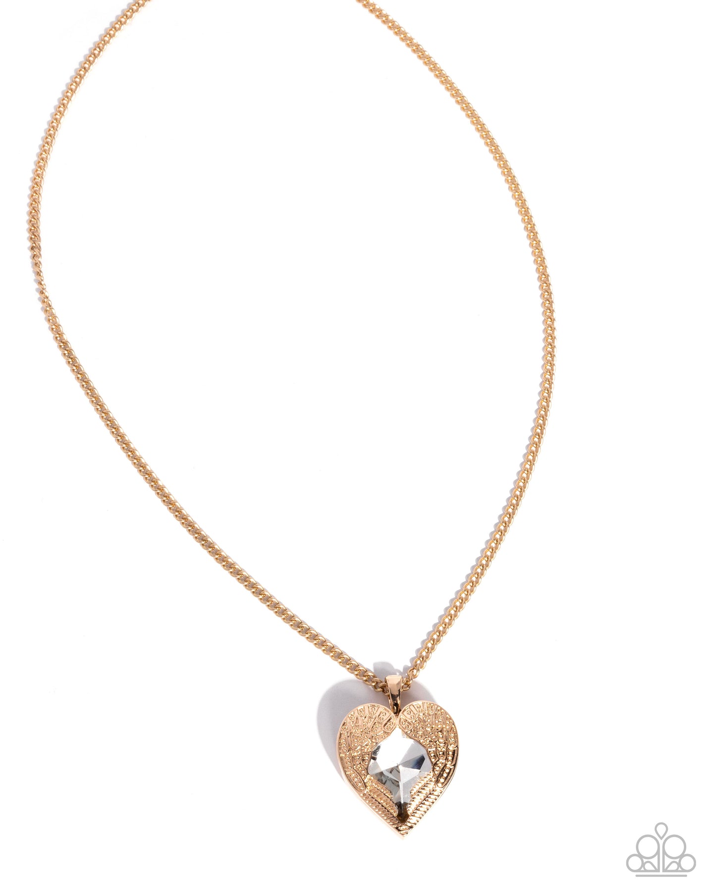 Heartfelt Honor - Gold Heart Necklace - Paparazzi Accessories