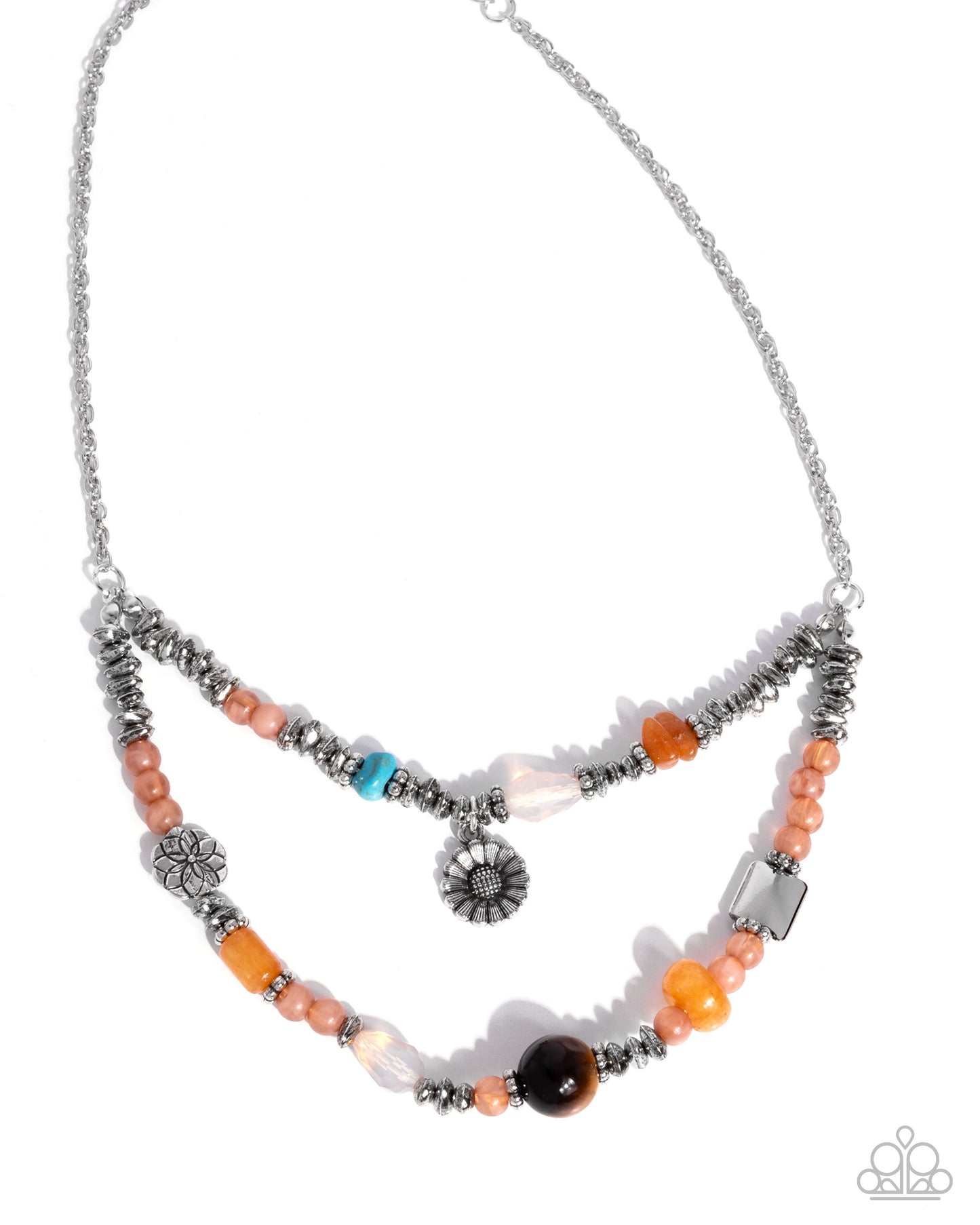 Blooming Barricade - Orange Necklace - Paparazzi Accssories