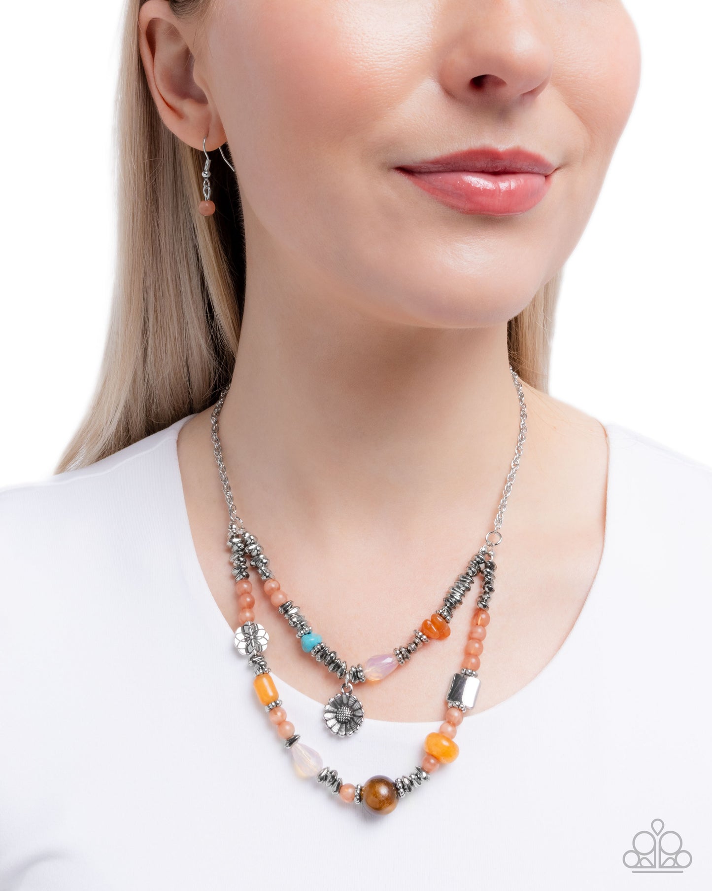 Blooming Barricade - Orange Necklace - Paparazzi Accssories