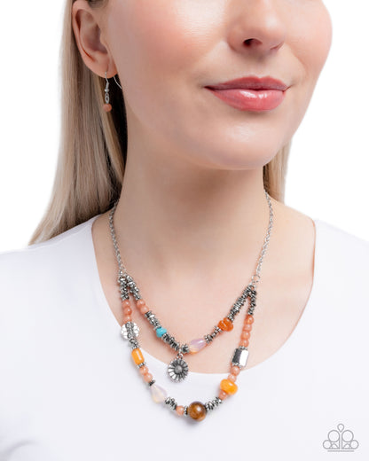 Blooming Barricade - Orange Necklace - Paparazzi Accssories