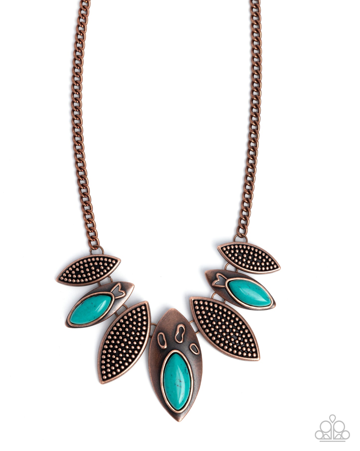 Textured Tutelage - Copper and Turquoise Stone Necklace - Paparazzi Accessories