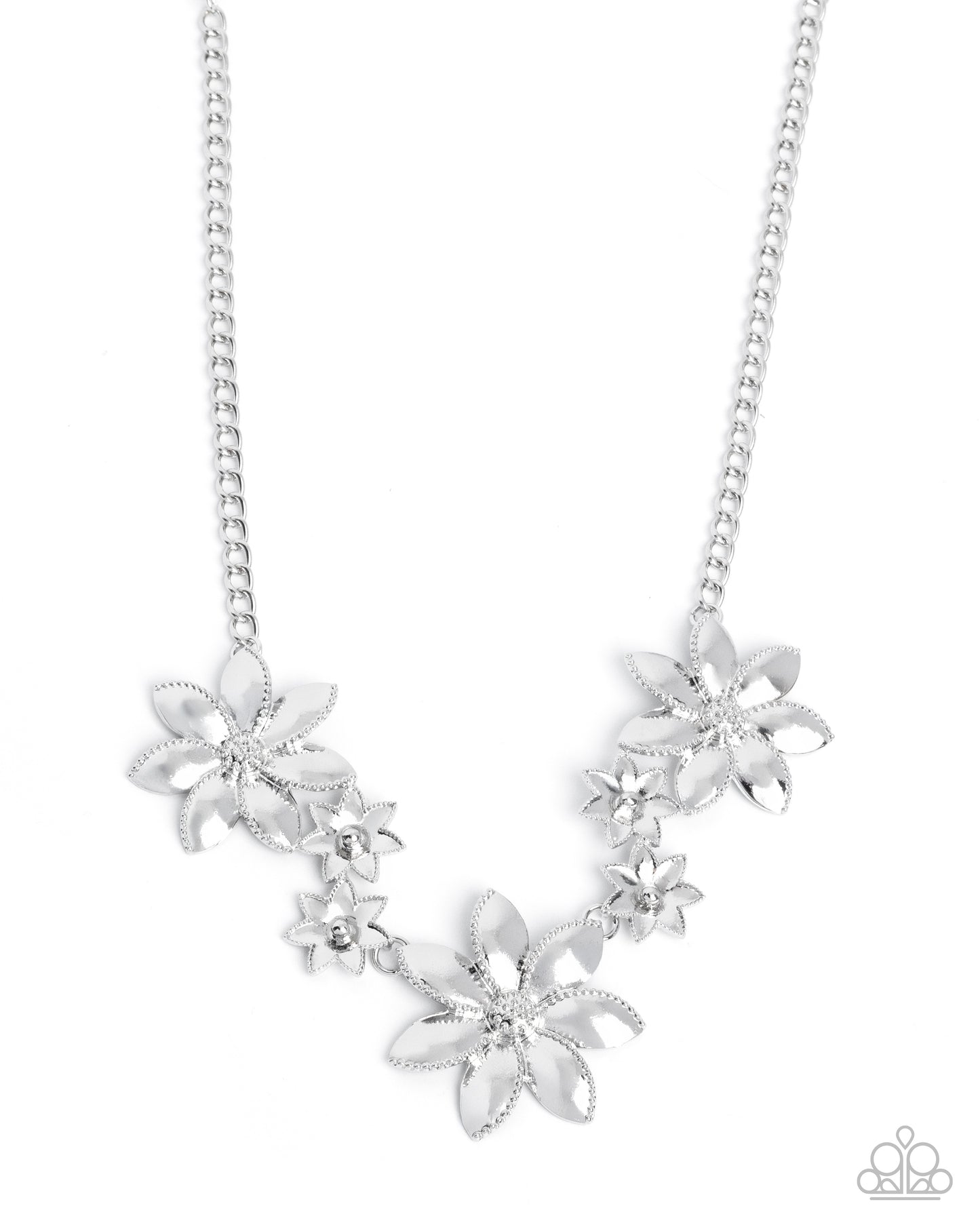 Active Imagination - Silver Flower Necklace - Paparazzi Accessories