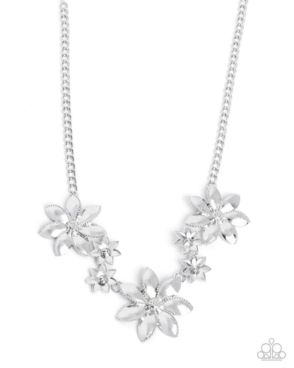 Active Imagination - Silver Flower Necklace - Paparazzi Accessories
