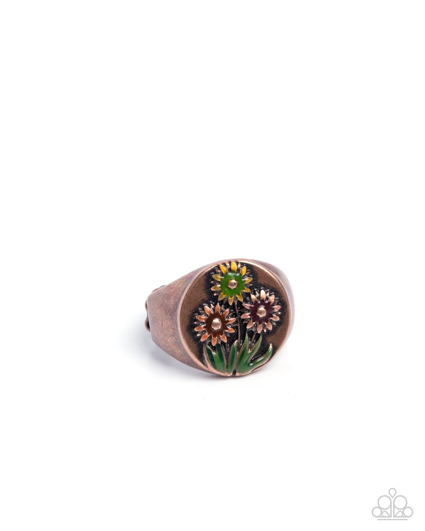 Bouquet Breakthrough - Copper Flower Ring - Paparazzi Accessories
