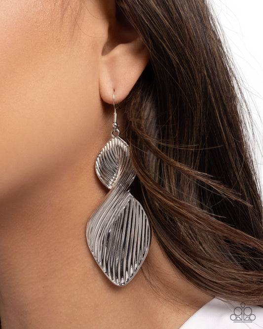 Skinny Spiral - Silver Fishhook Earrings - Paparazzi Accessories