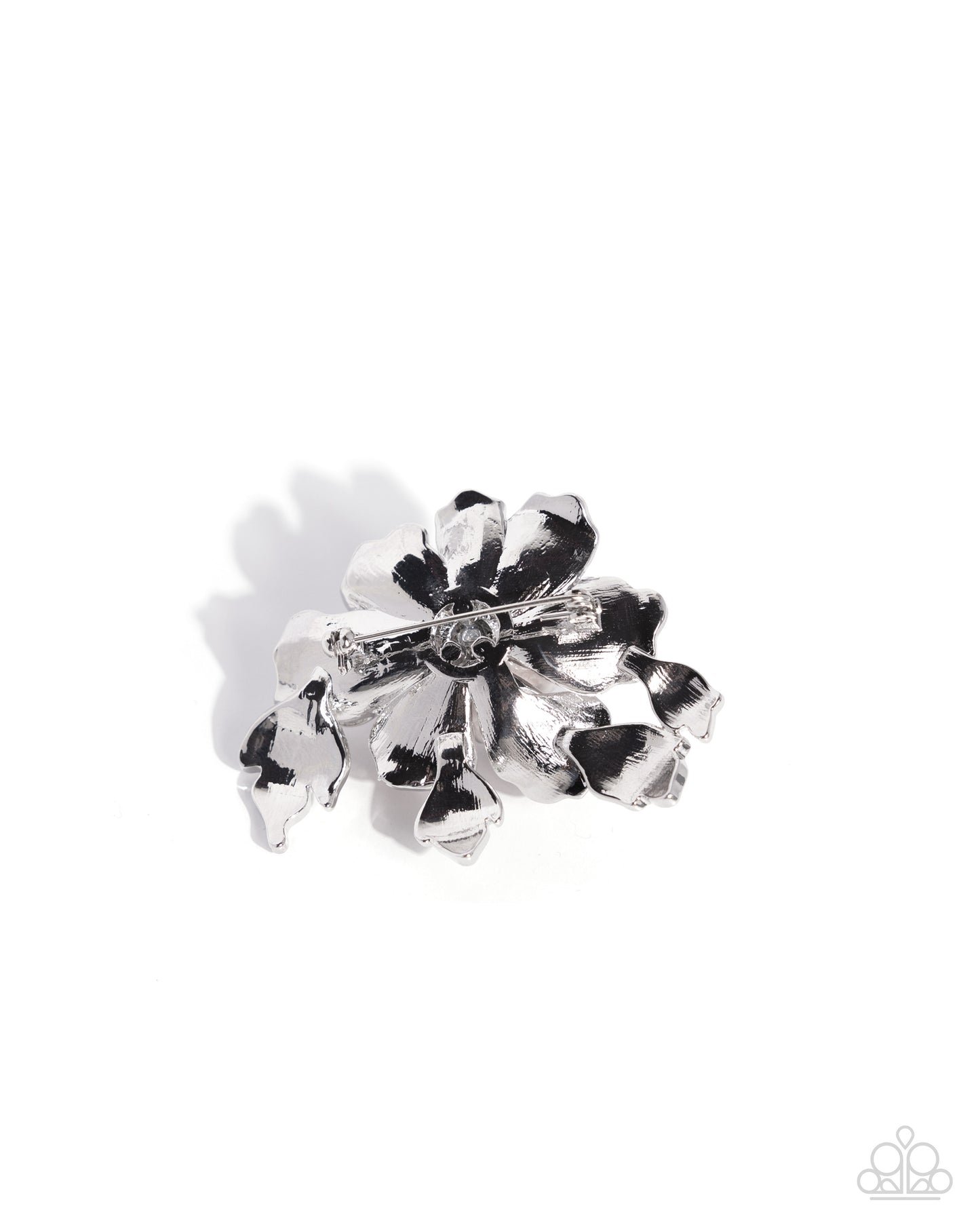Blooming Belonging - Pink Enamel Silver Flower Brooch - Paparazzi Accessories