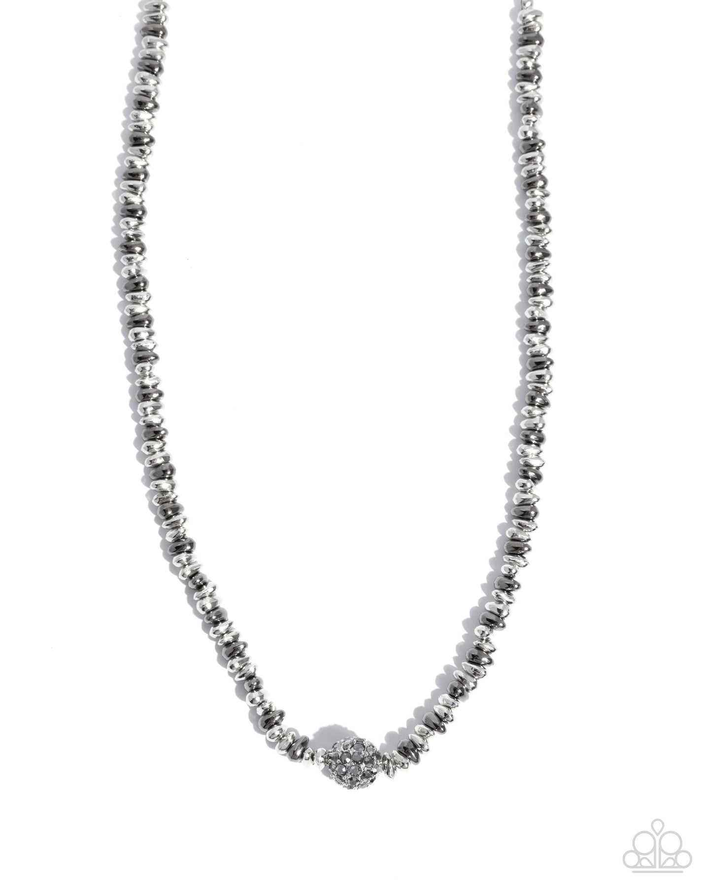 Bossy Bling - Silver and Gunmetal Necklace - Paparazzi Accessories