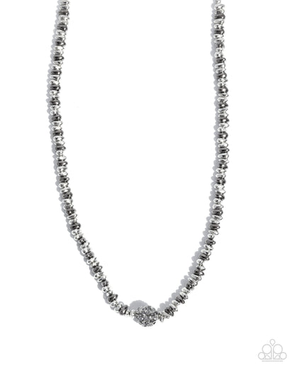 Bossy Bling - Silver and Gunmetal Necklace - Paparazzi Accessories