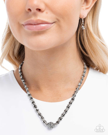 Bossy Bling - Silver and Gunmetal Necklace - Paparazzi Accessories