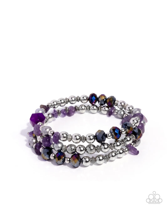 Fresh Fantasy - Purple Memory Coil Bracelet - Paparazzi Accessories