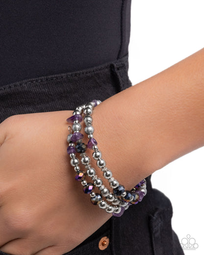 Fresh Fantasy - Purple Memory Coil Bracelet - Paparazzi Accessories