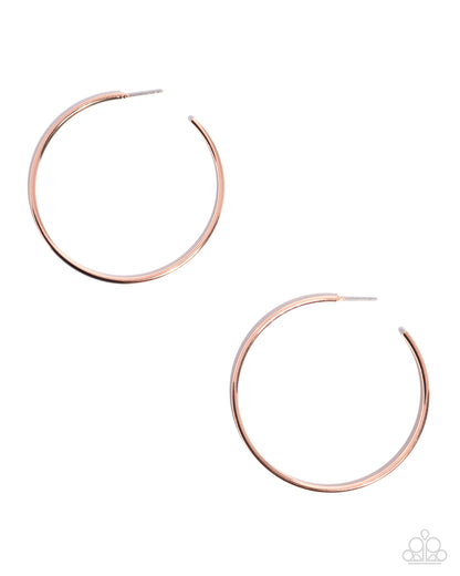 Simple Suit - Copper Hoop Earrings - Paparazzi Accessories