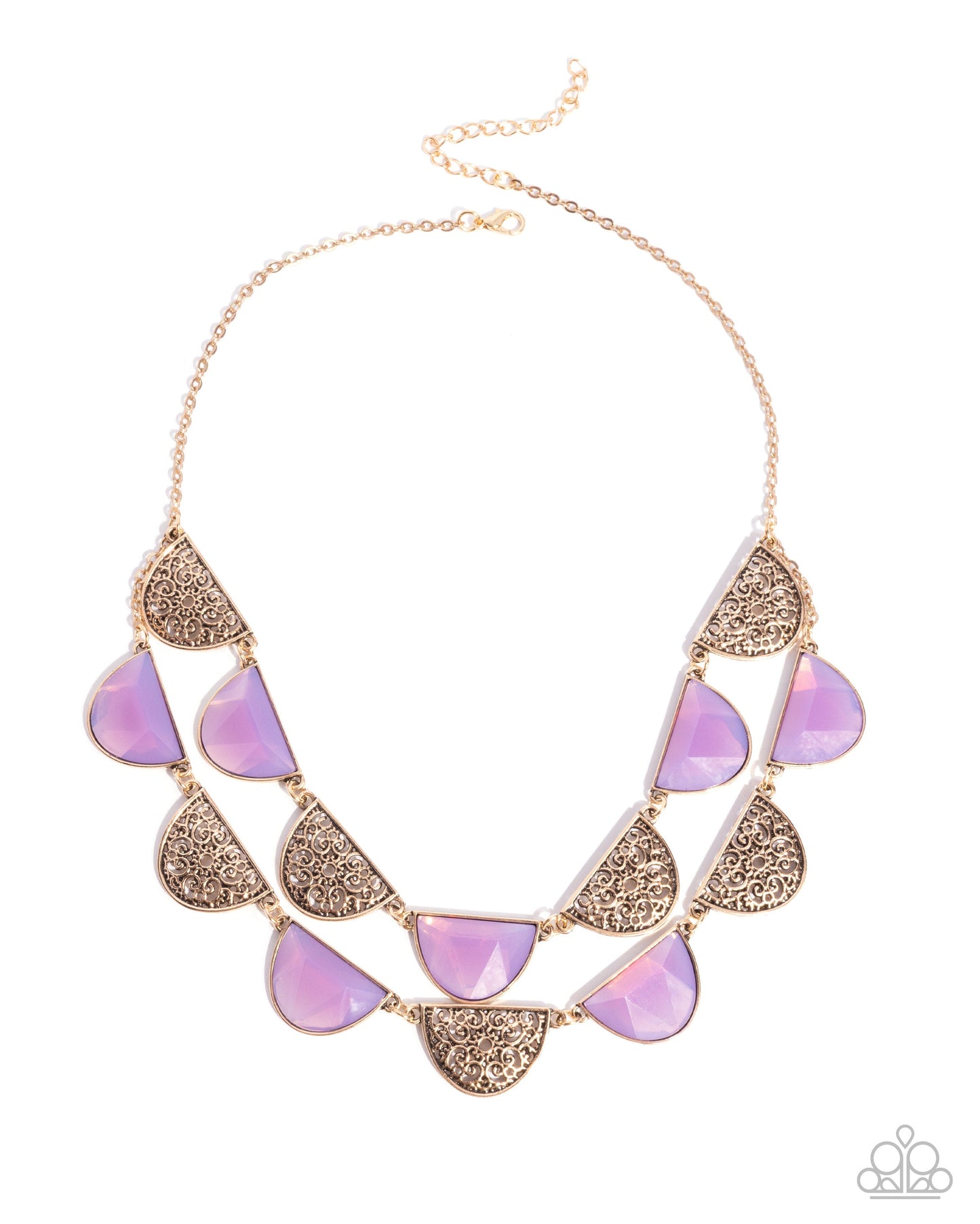 Filigree Finale - Purple and Gold Layered Necklace - Paparazzi Accessories