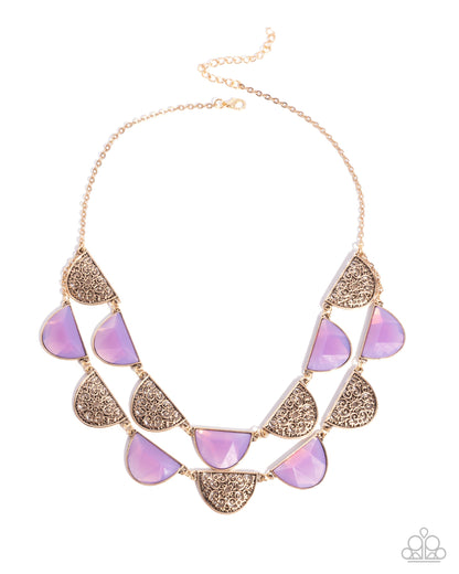 Filigree Finale - Purple and Gold Layered Necklace - Paparazzi Accessories