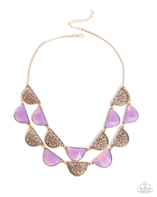 Filigree Finale - Purple and Gold Layered Necklace - Paparazzi Accessories