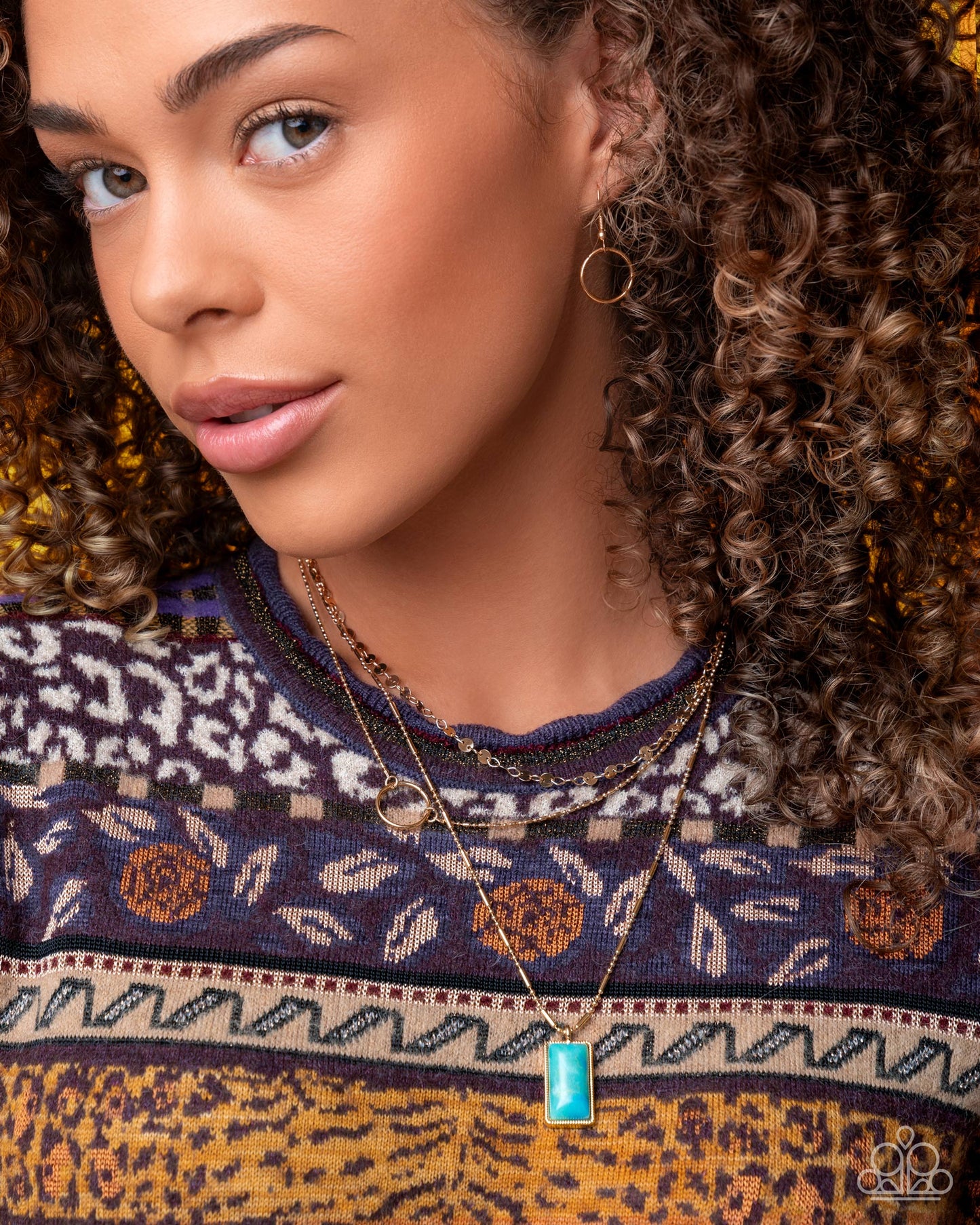 Layered Lyric - Green Stone, Gold Necklace - Paparazzi Accessories