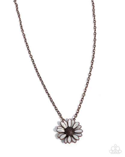 Parisian Posy - Copper Daisy Pendant Necklace - Paparazzi Accessories