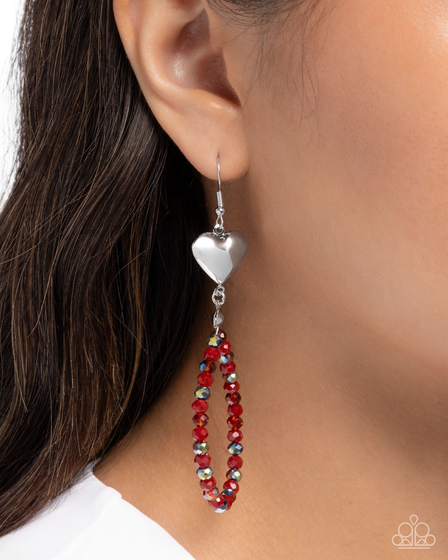 Treasured Teardrops - Red UV Shimmer Teardrop Earrings - Paparazzi Accessories