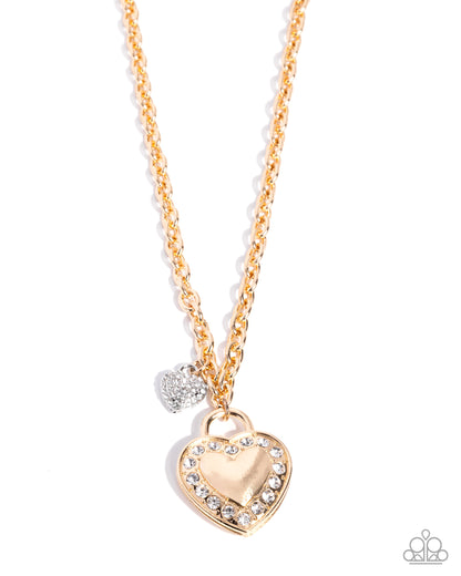 Unforgettable Union - Multi Heart Pendant Necklace - Paparazzi Accessories
