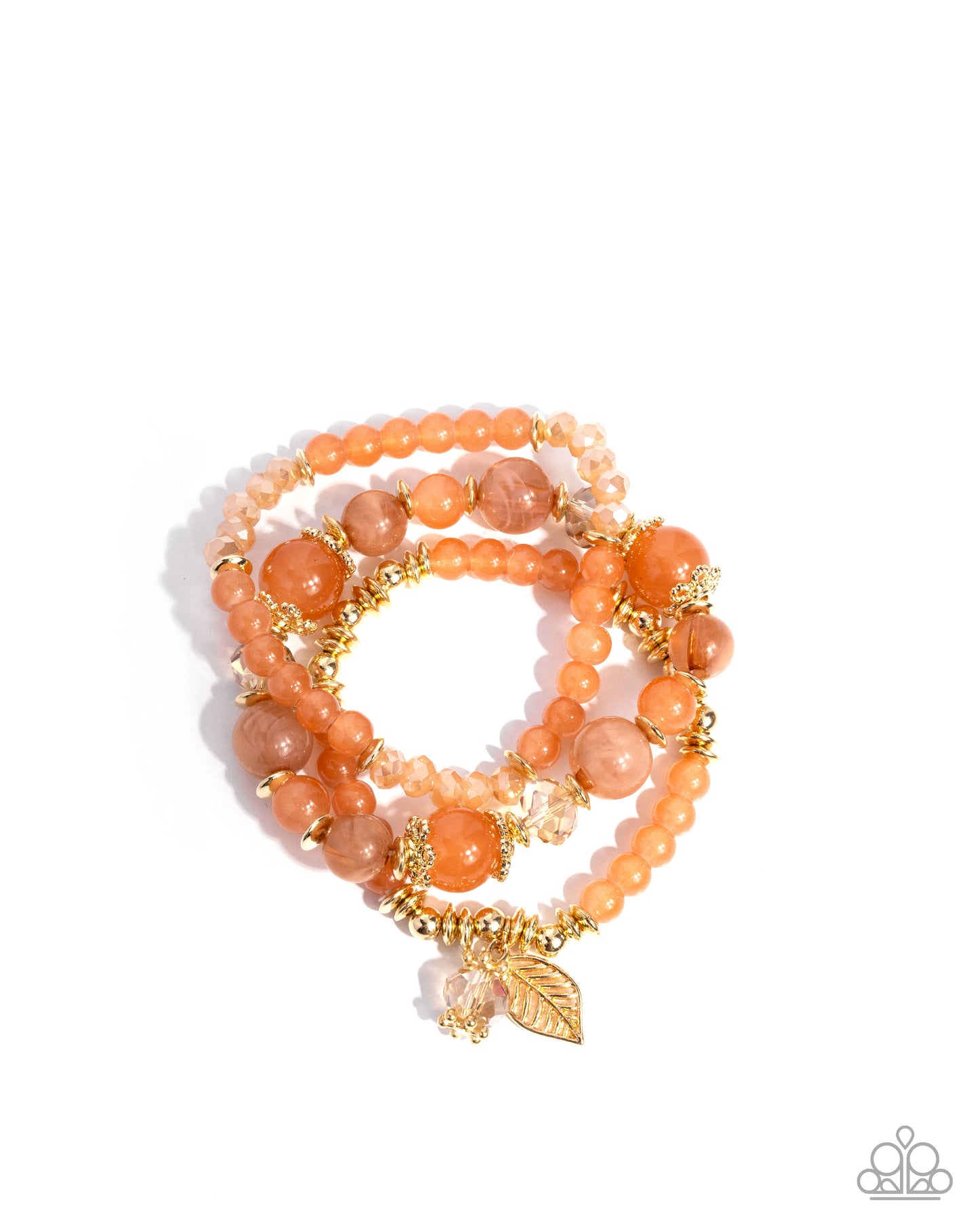 Leafy Lounge - Gold Beaded Bracelet Stack - Paparazzi Accessories