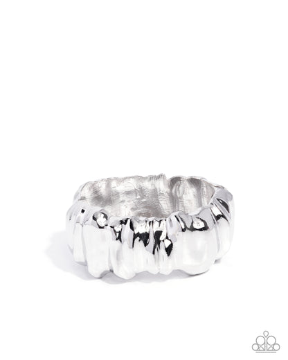 Warped Wheelhouse - Silver Hinge Bracelet - Paparazzi Accessories