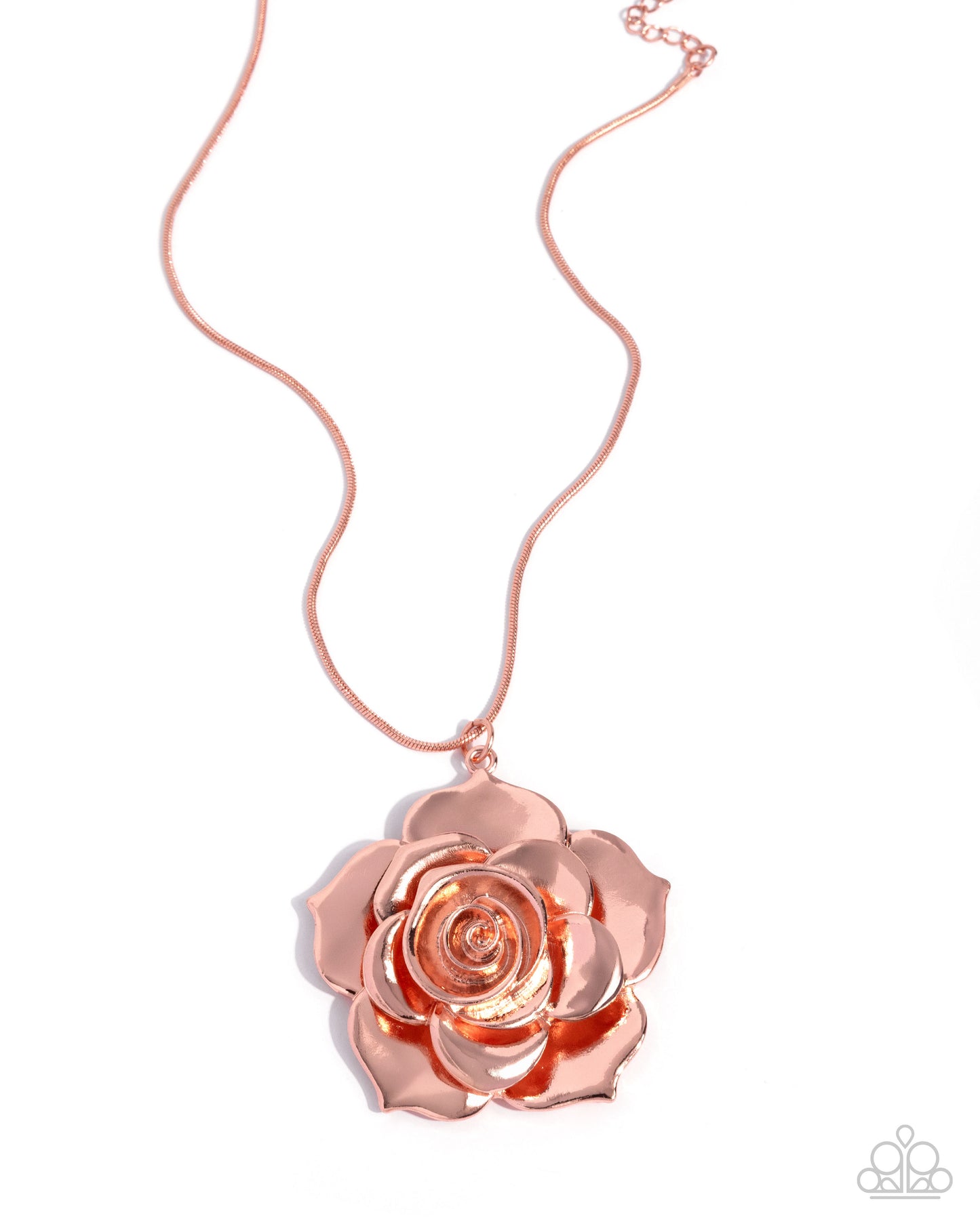 Restful Rose - Copper Rose Pendant Necklace - Paparazzi Accessories