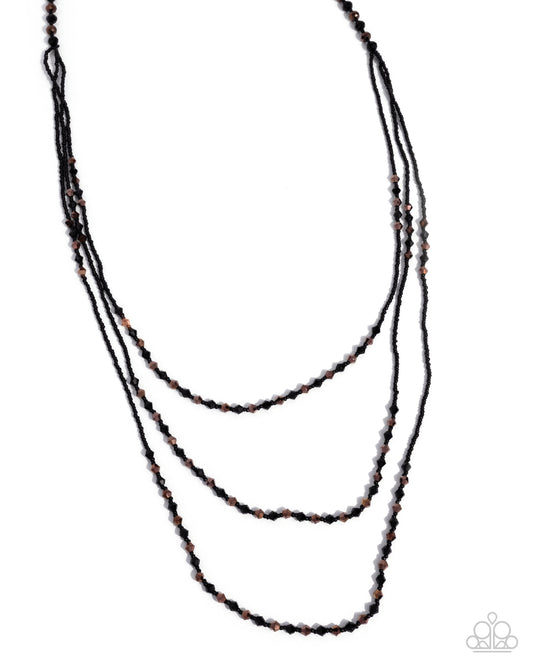 Calling Chic - Black Seed Beads Layered Necklace - Paparazzi Accessories