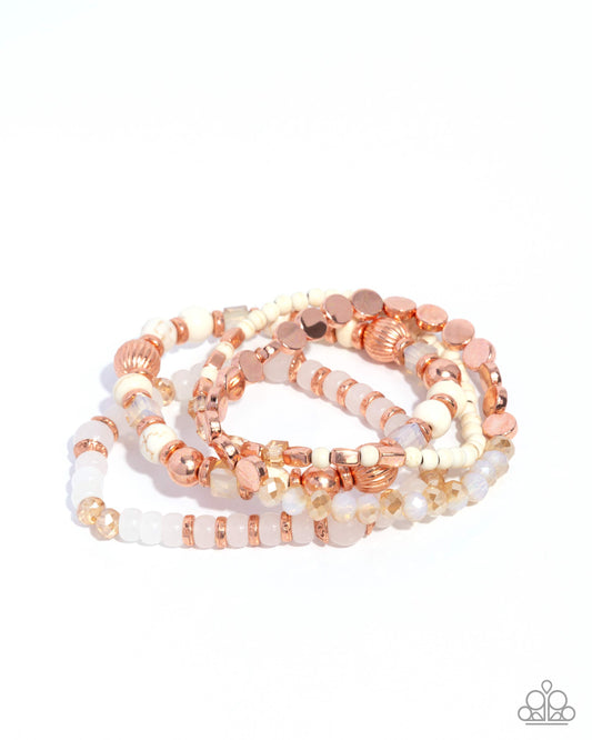 Marbled Mural - Copper Bracelet Stack - Paparazzi Accessories