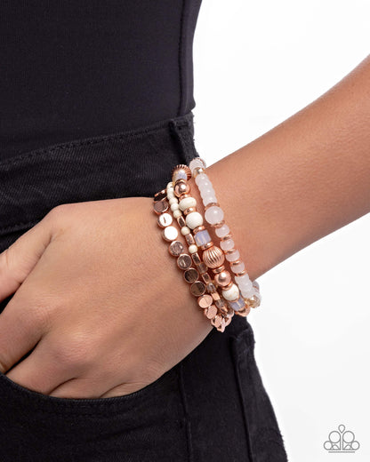 Marbled Mural - Copper Bracelet Stack - Paparazzi Accessories