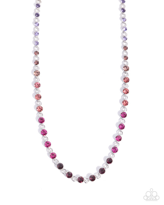 Mesmerizing Model - Purple Rhinestone, Silver Necklace - Paparazzi Accessories