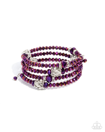 Sensible Shimmer - Purple Oil Spill Coil Bracelet - Paparazzi Accessories