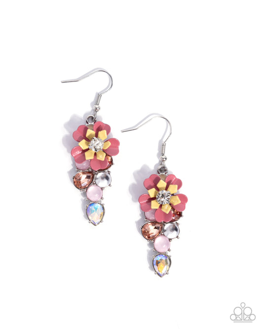 Blooming Ballad - Pink Fish Hook Back Earrings - Paparazzi Accessories