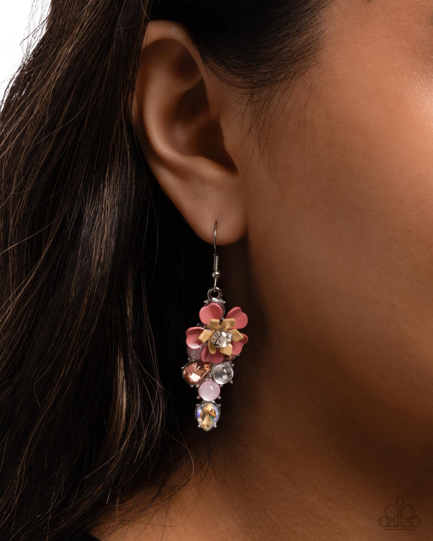 Blooming Ballad - Pink Fish Hook Back Earrings - Paparazzi Accessories