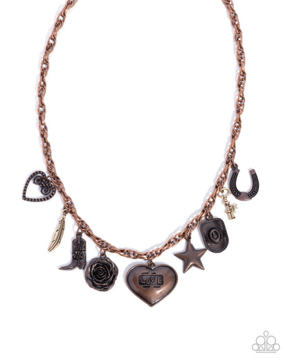 Badlands Boutique - Copper Charms Necklace - Paparazzi Accessories