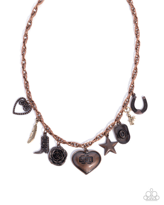 Badlands Boutique - Copper Charms Necklace - Paparazzi Accessories