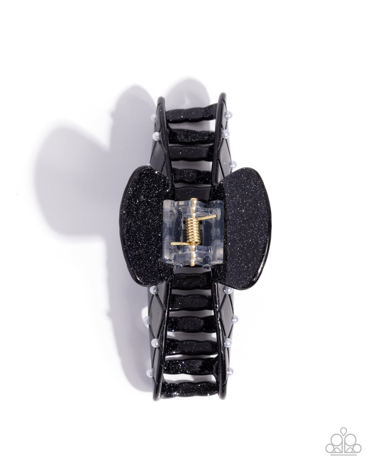 Precise Pearls - Black Acrylic and Pearl Claw Clip - Paparazzi Accessories