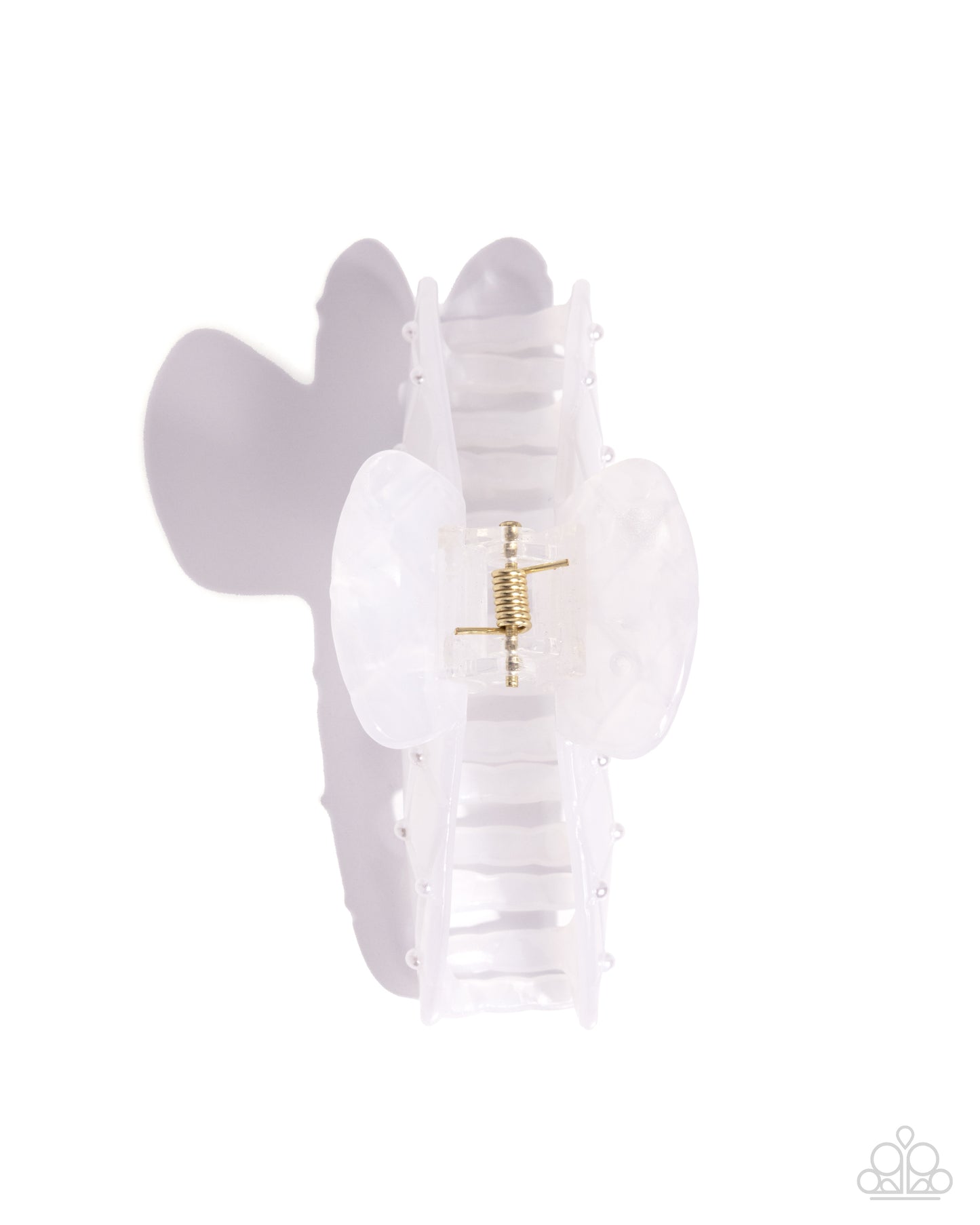 Precise Pearls - White Translucent Acrylic & Pearl Claw Clip