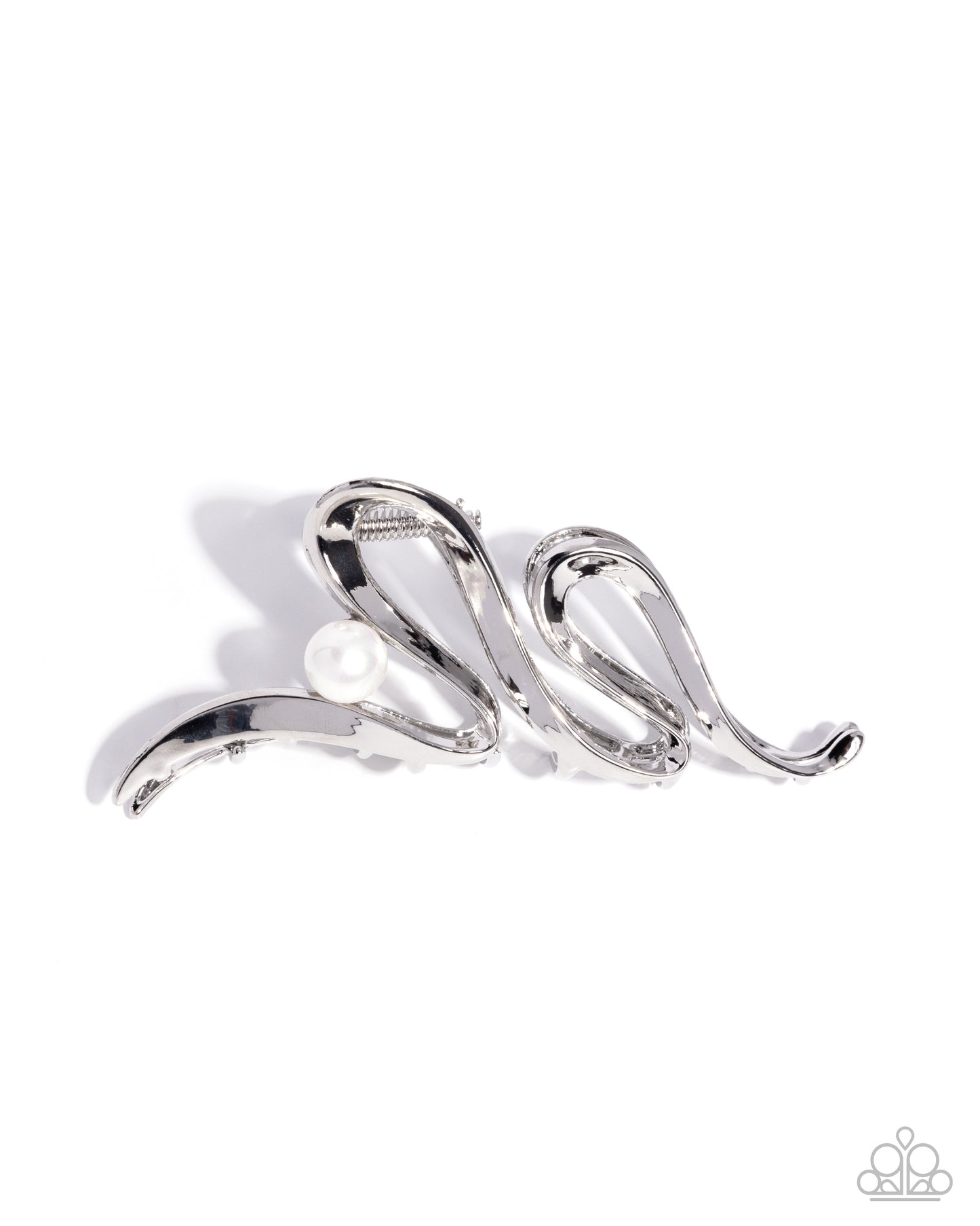 Melodic Monarch - White Pearl, Silver Claw Clip - Paparazzi Accessories