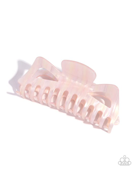 Striped State of Mind - Multi - Pink Acrylic Claw Clip - Paparazzi Accessories