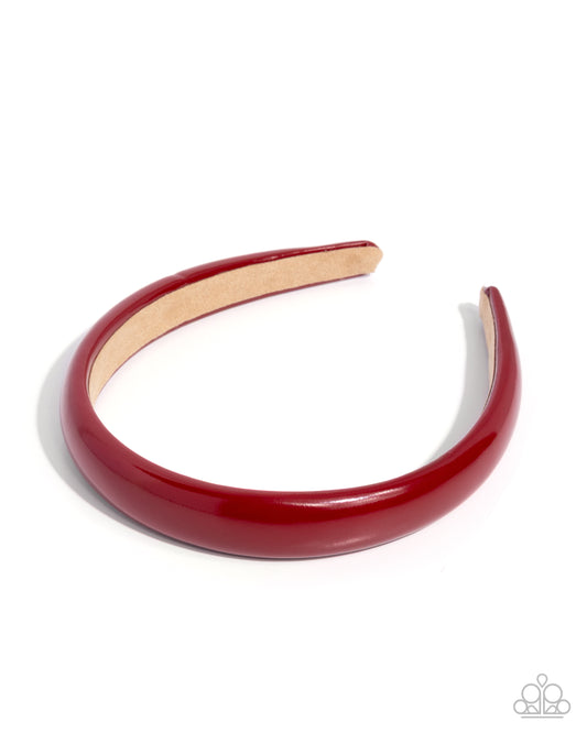 Regal Richness - Red Faux Patent Leather Headband - Paparazzi Accessories